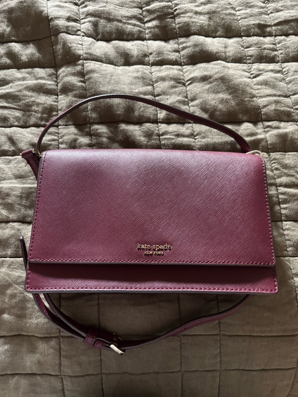 Kate Spade New York Plum Saffiano Leather Top-Handle Crossbody